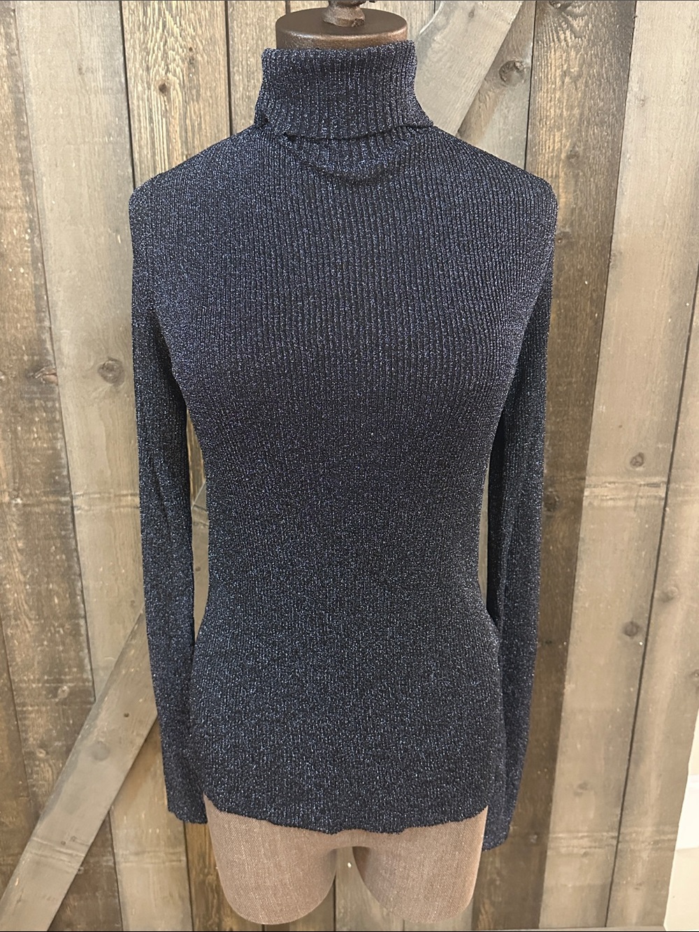 3.1 Phillip Lim Metallic Black Silver Ribbed
Turtleneck Sweater Holiday Evening